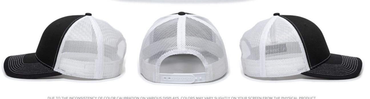 BB Hockey Black/White with Orange Embroidery Youth Trucker Hat