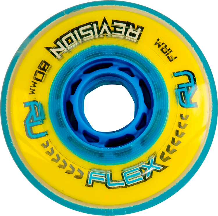 Revision Hockey Flex Firm (80A) Indoor Hockey Wheel (Yellow/Blue-80A)