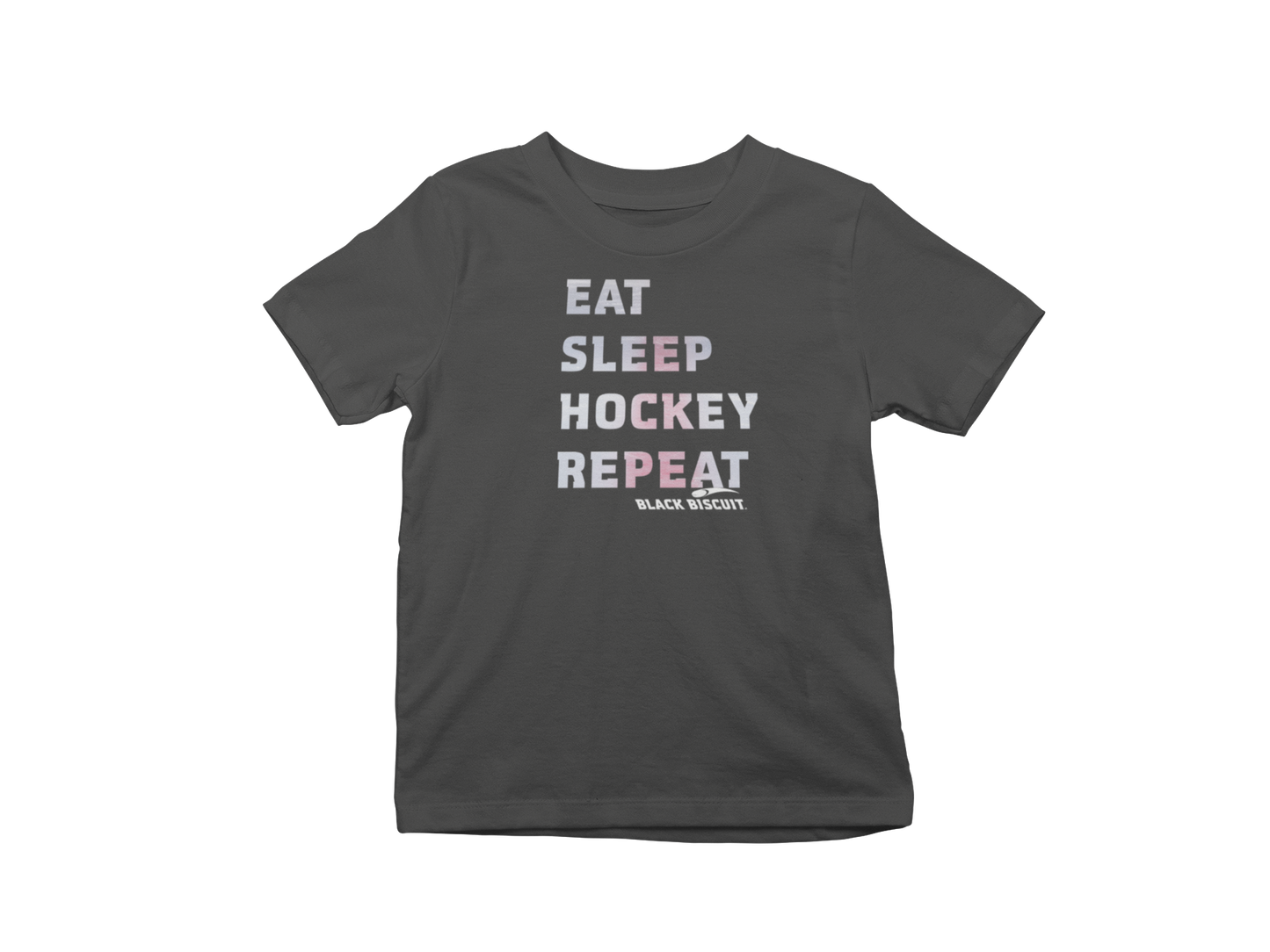 Eat Sleep Hockey Repeat Red Line Youth T Shirt