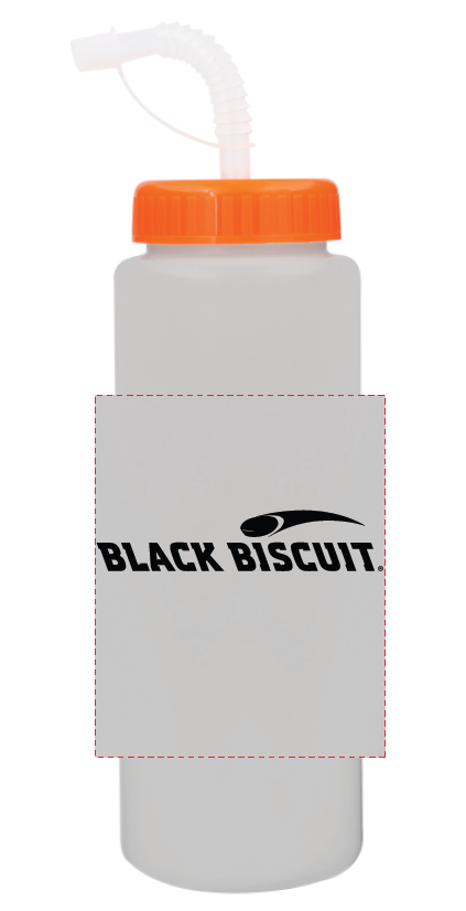 Black Biscuit BPA Free 32oz Water Bottle with Straw