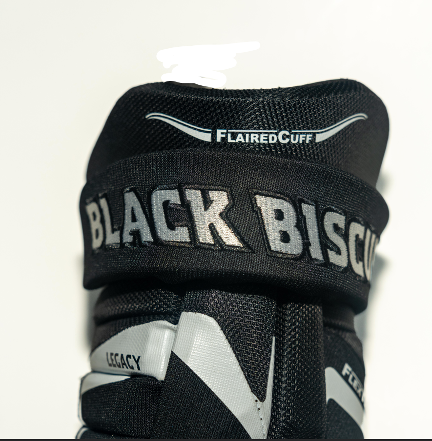 Black Biscuit "LEGACY" Black/White Hockey Gloves