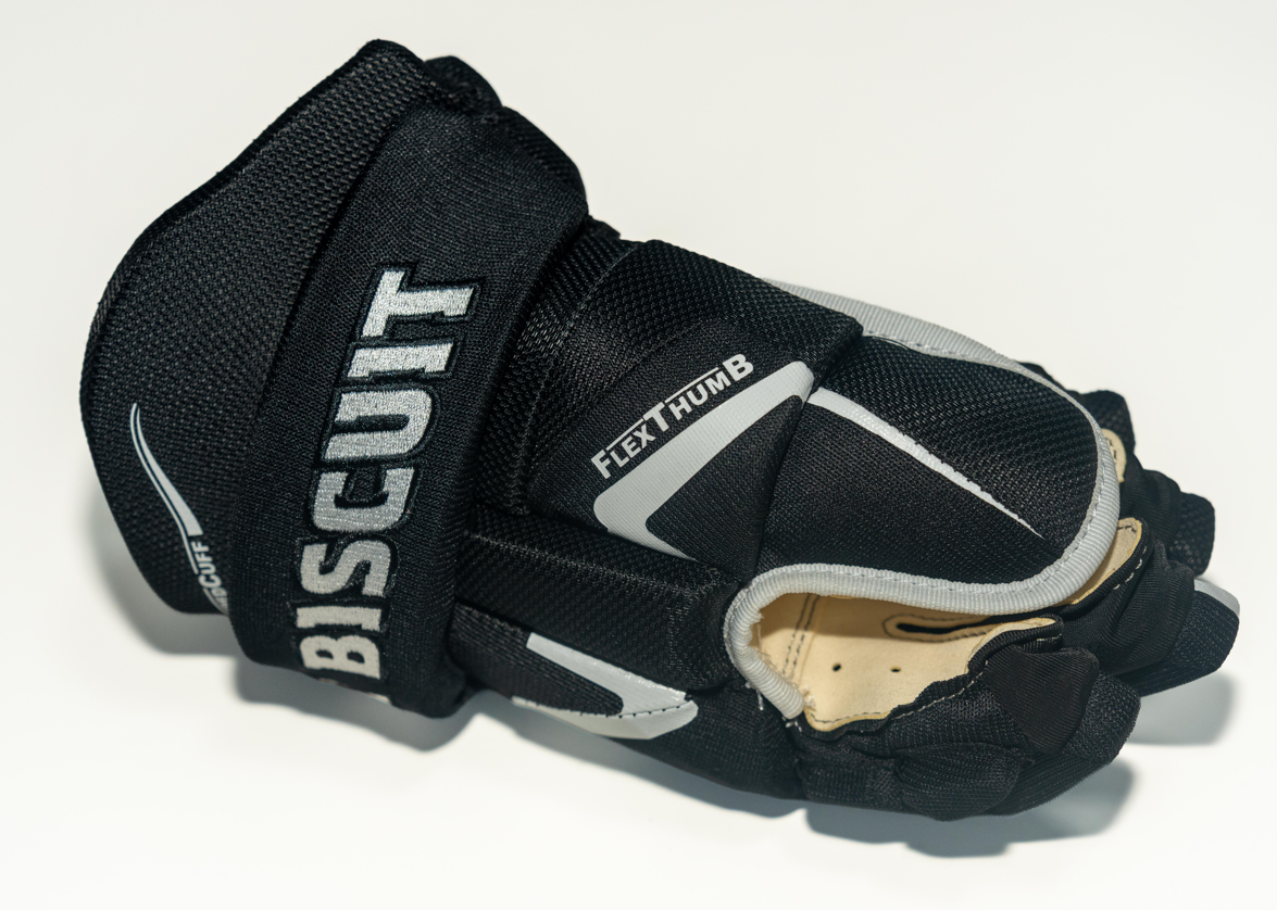 Black Biscuit "LEGACY" Black/White Hockey Gloves