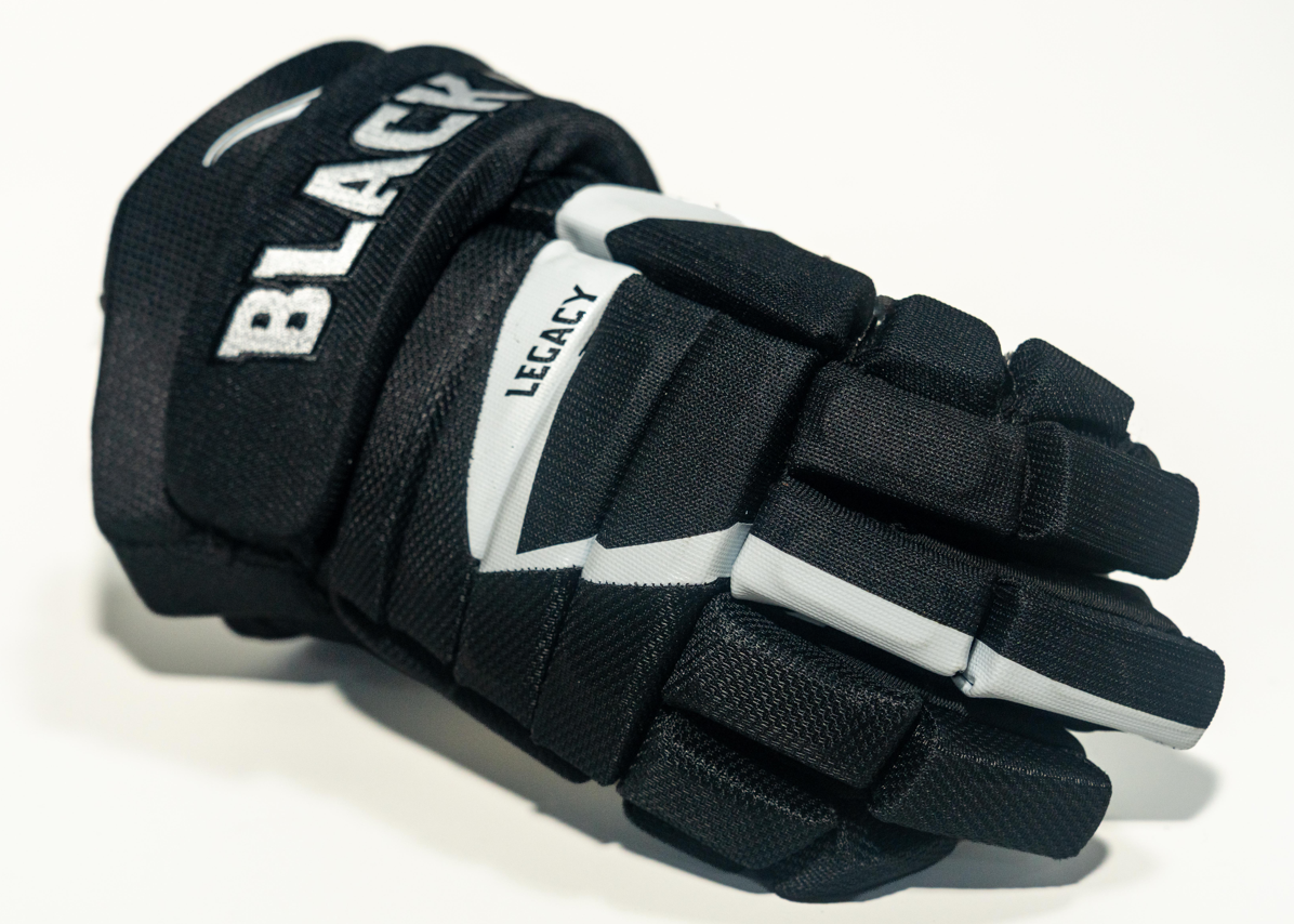 Black Biscuit "LEGACY" Black/White Hockey Gloves