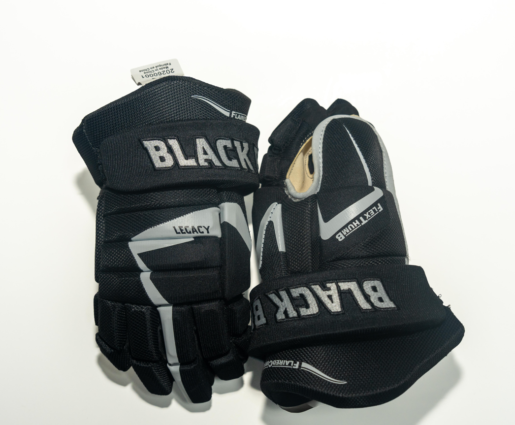 Black Biscuit "LEGACY" Black/White Hockey Gloves