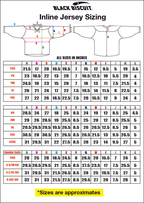 NHL Jersey Size Chart, Jersey Sizing